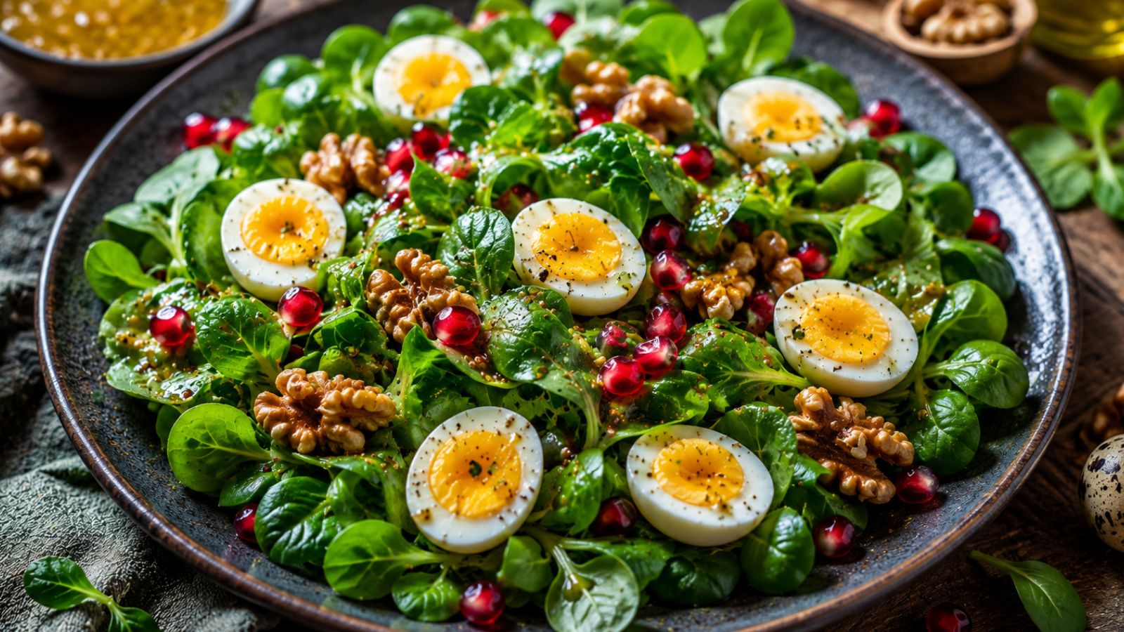 Feldsalat mit Wachteleiern