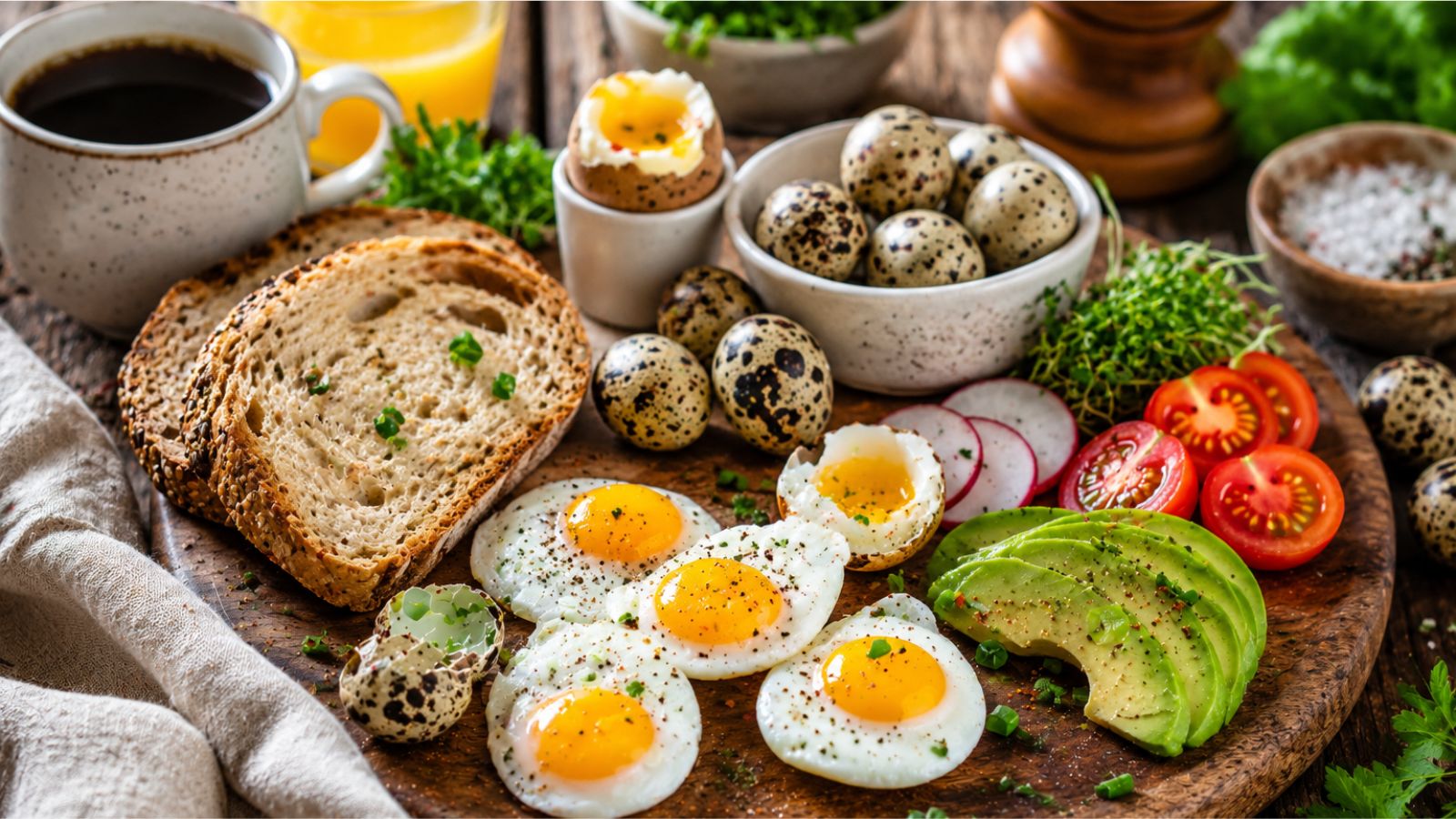 Frühstück mit Wachteleiern