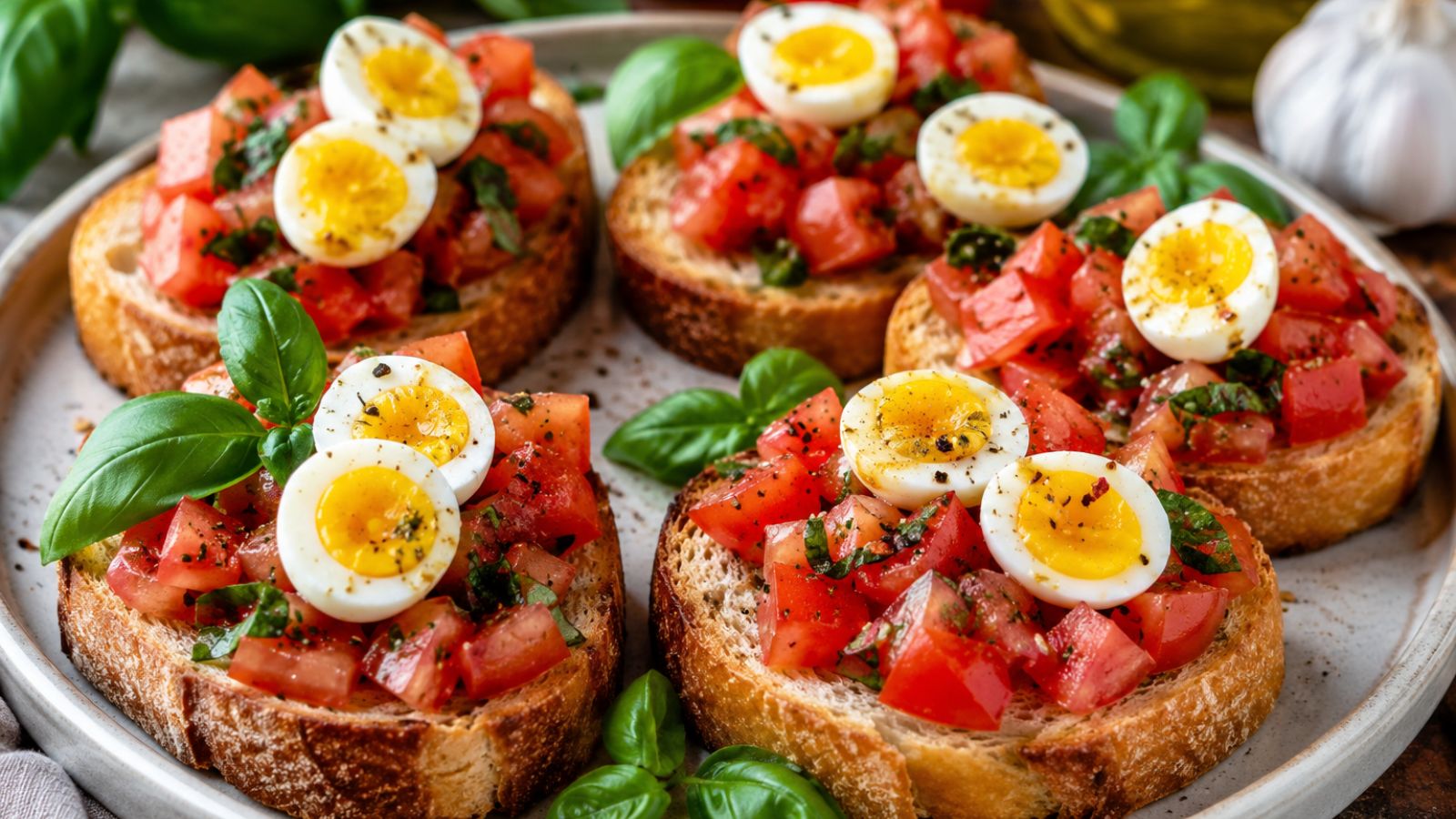 Bruschetta mit Wachteleiern